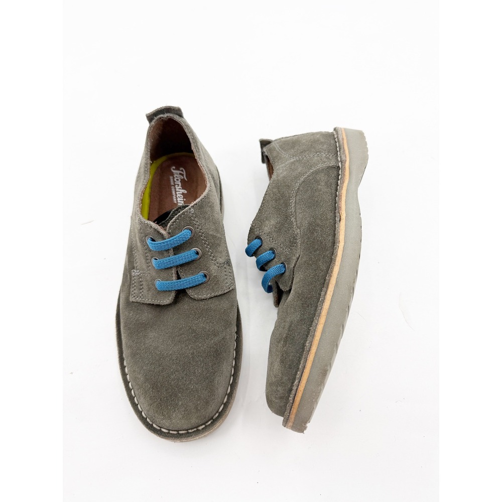 Florsheim Kids Grey Suede Oxfords Blue Laces Memory Foam Shoes Size 3 M